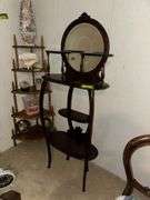 Very unique mahogany stand w/ mirror