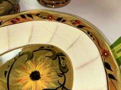 Canister set and serving tray Tray has hairline crack, see photos