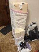 Medical items include wedge pillows, knee brace, foot bath, hair dryers, etc