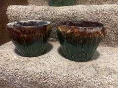 Three unmarked jardinieres, 8R x 7H and 7R x 5.5H
