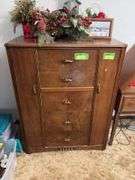 20D x 36L x 48H dresser with five drawers and two side doors Very Neat NO CONTENTS!