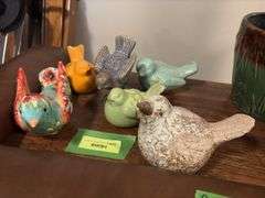 Variety of ceramic birds