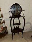 Very unique mahogany stand w/ mirror