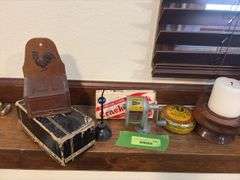 Wood candle stands, mini oil can, picture, pencil sharpener etc...