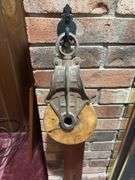Wooden pulley and Stanley No.3 wood and brass 26” level
