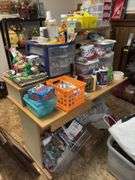 Crafting table and all supplies on and under, enough for an army of children