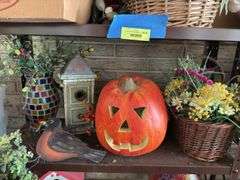 Shelf and all includes various fall decor