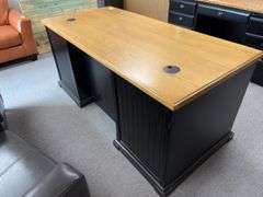 32D x 69L x 30H locking desk with 7 drawers and two pull out writing trays