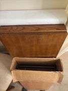 Stanley dining table 42x56 with (2) 16" leaves, table pads, 2 captains chairs and 4 straight chairs