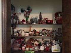 3 shelves of Holiday Decor