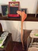 3 school slates and stick horse
