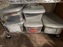 Drill and Driver Bit Set, Cords, Screws, Level, Magnifying Glass - ALL Contents on Shelving Unit (Bring Boxes to Pack)