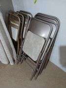 8 folding chairs and 3 card tables (only 2 shown) NO CONTENTS