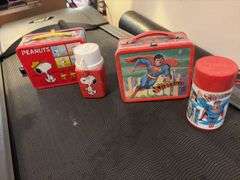 Superman & Peanuts lunchboxes w/ thermoses