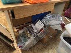 Crafting table and all supplies on and under, enough for an army of children