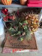 Shelf and all includes holiday decor, stadium cushions, bird feeder, outside entry mats, etc