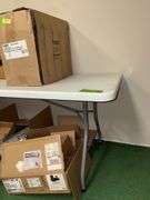 8’ folding plastic table NO CONTENTS