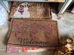 Shelf and all includes holiday decor, stadium cushions, bird feeder, outside entry mats, etc