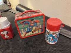 Superman & Peanuts lunchboxes w/ thermoses