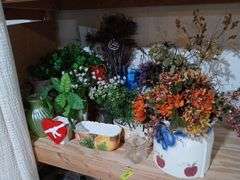 Artificial flowers, vases etc....