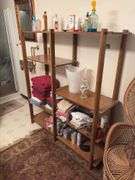 17D x 54L x 60H modern wood shelf and contents