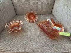 3 pcs of carnival glass