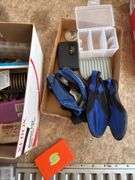 Miscellaneous fishing tackle, flies, empty holders