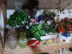 Artificial flowers, vases etc....