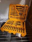 Drill and Driver Bit Set, Cords, Screws, Level, Magnifying Glass - ALL Contents on Shelving Unit (Bring Boxes to Pack)