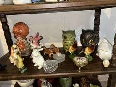 Vases, figurines, candle holders etc... 3 shelves