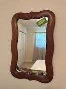Antique walnut wall mirror 16 x 24