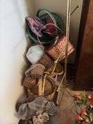Lotsa baskets, a basket hanger and a wreath