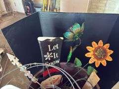 Yard decor, tomato cage, 5 gallon buckets, tree guards, trash can