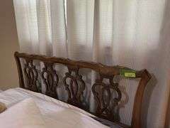 Queen size bed w/ headboard and nightstand, bedding and all including Therapedic mattress