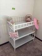 Baby changing table w/ 3 shelves so you can stack triplets 19D x 36L x 36H