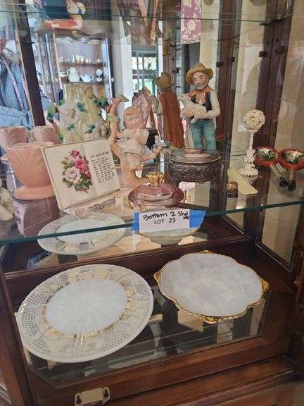 Serving Platter, Bowl, Figurines, Vintage Music Box (Bottom 2 Shelves) - Bring Boxes to Pack image