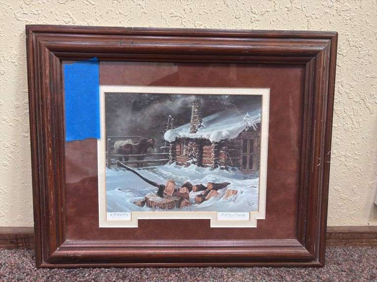 "Three Moons til Spring" Signed and numbered Barbara Peets print 859 of 1000  framed size 17 x 14 image