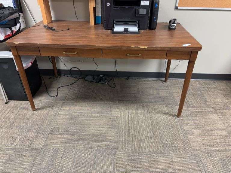 Library 2 drawer table 60x30-no contents included image