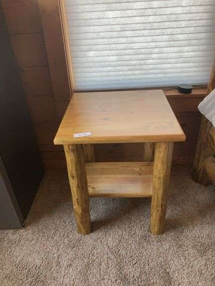 Log end tables x 2, 20x20 image