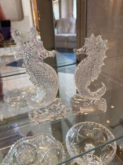 Glass seahorse bookends image
