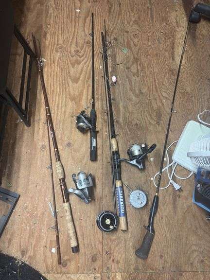 Fishing poles and reels image