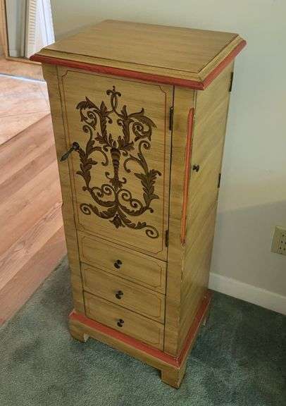 12D x 16L x 40H lift top jewelry armoire image