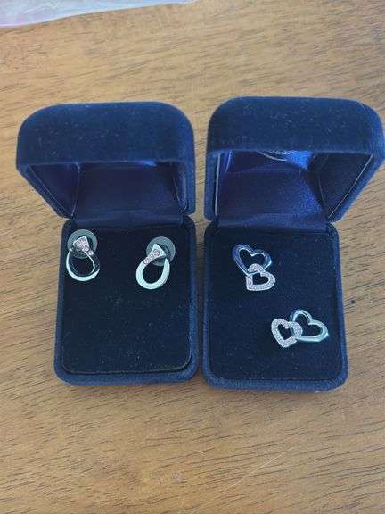 Two pair of Montana silversmith earrings with pink stones image