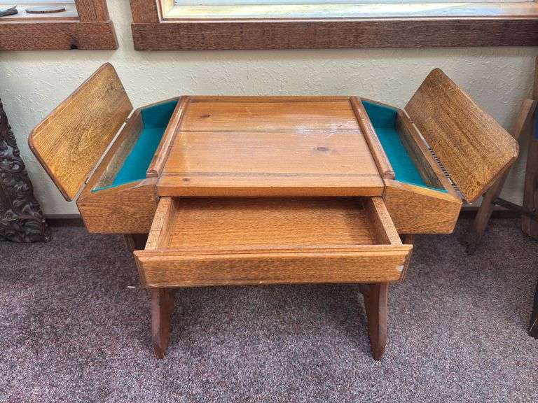 Antique oak children’s writing desk 23 x 13 x 17 image