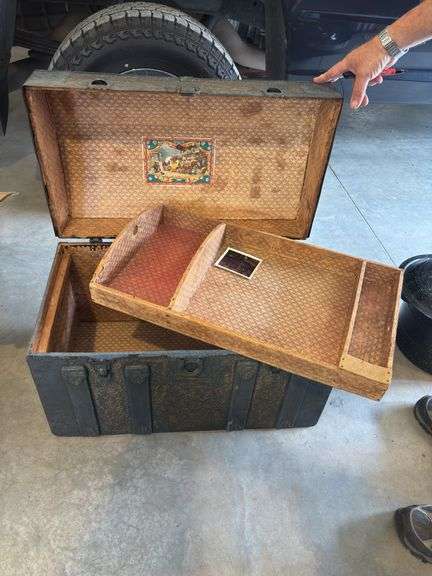 Antique travel trunk image