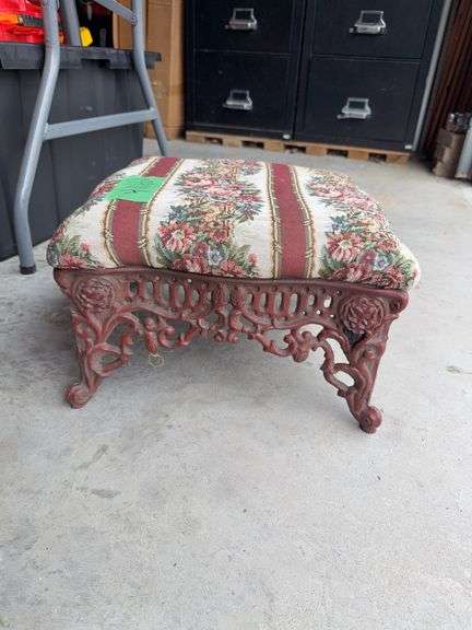 Cast iron leg foot stool 15 x 15 x 9H image