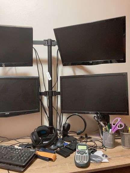 Monitor screens on post plus all electronics, speakers-bring box image