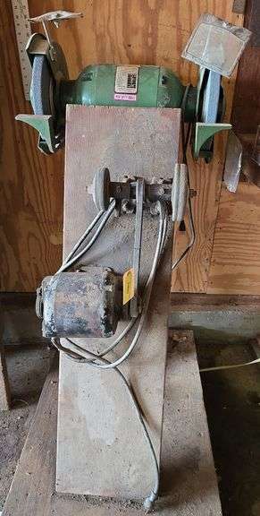 Central Machinery heavy duty all ball bearing 2hp, 1 phase T-596/1751 and homemade grinding wheel w motor image