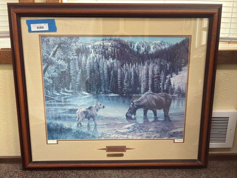 “Hat Creek Lake” signed and numbered print by Barbara Peets 64 of 400 framed size 34 x 28 image