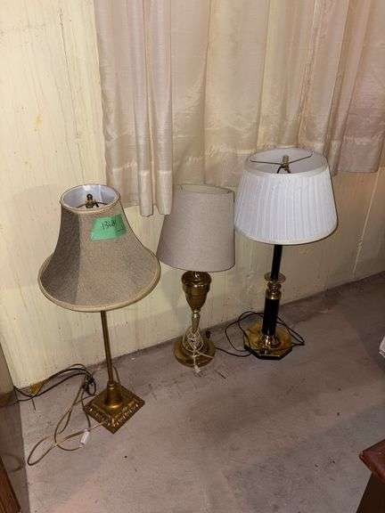 Four lamps includes 3 table lamps and one wall mount lamp image